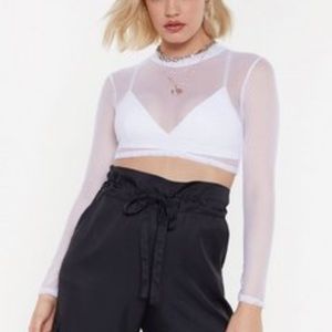 Nasty Gal Fishnet Crop Top (Size 4)